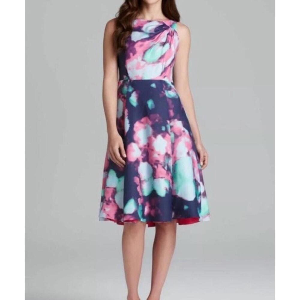 Kate Spade Jumbo Floral Watercolor Fit & Flare Dress Sz‎ 00